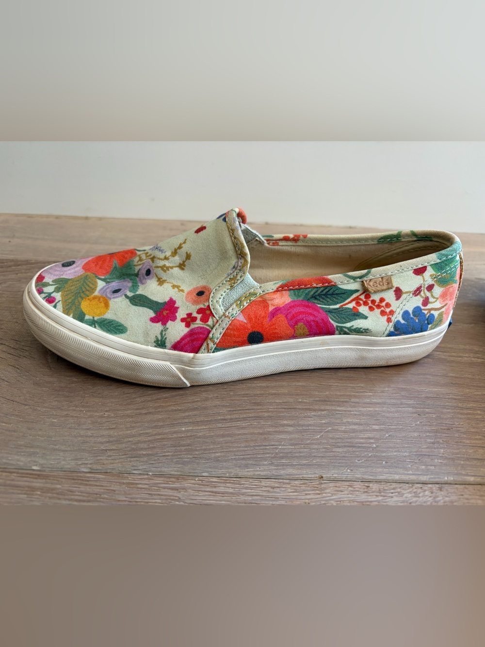 Keds rifle paper company slip on casual floral preppy - sz 8 - Picture 7 of 11